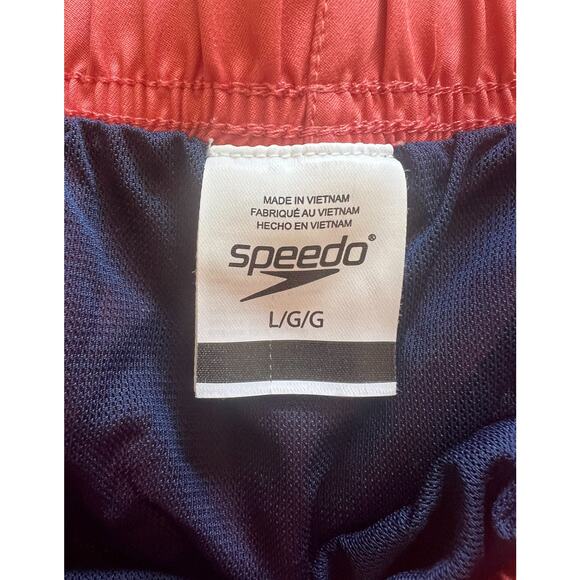 Speedo Swim Board Shorts Mens Size Large Color Light Red Mesh Lining - Picture 3 of 5